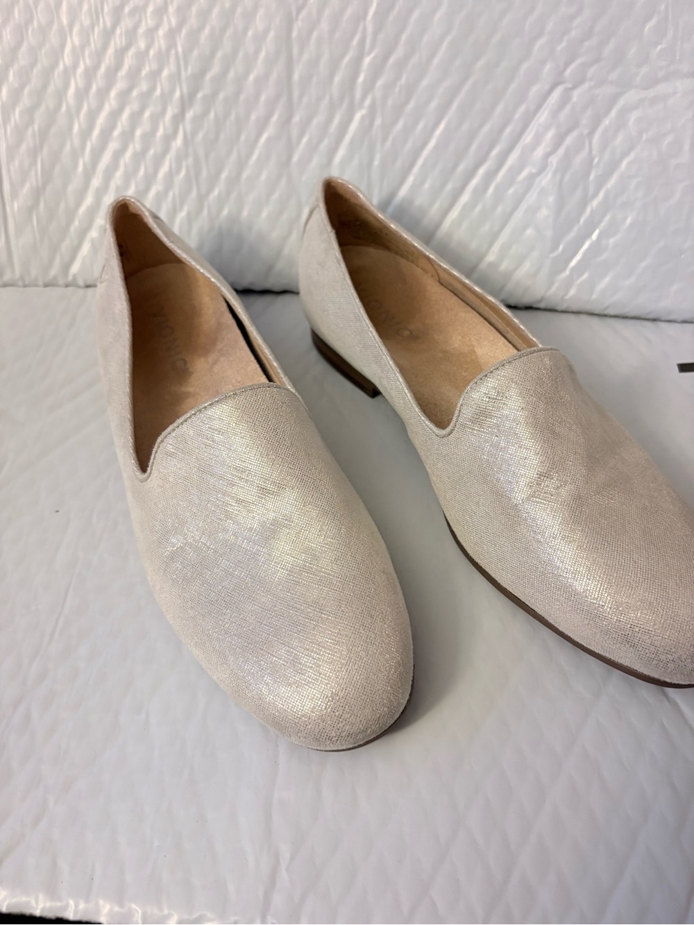 Vionic Women's Shimmery Ivory Slip-On Loafers